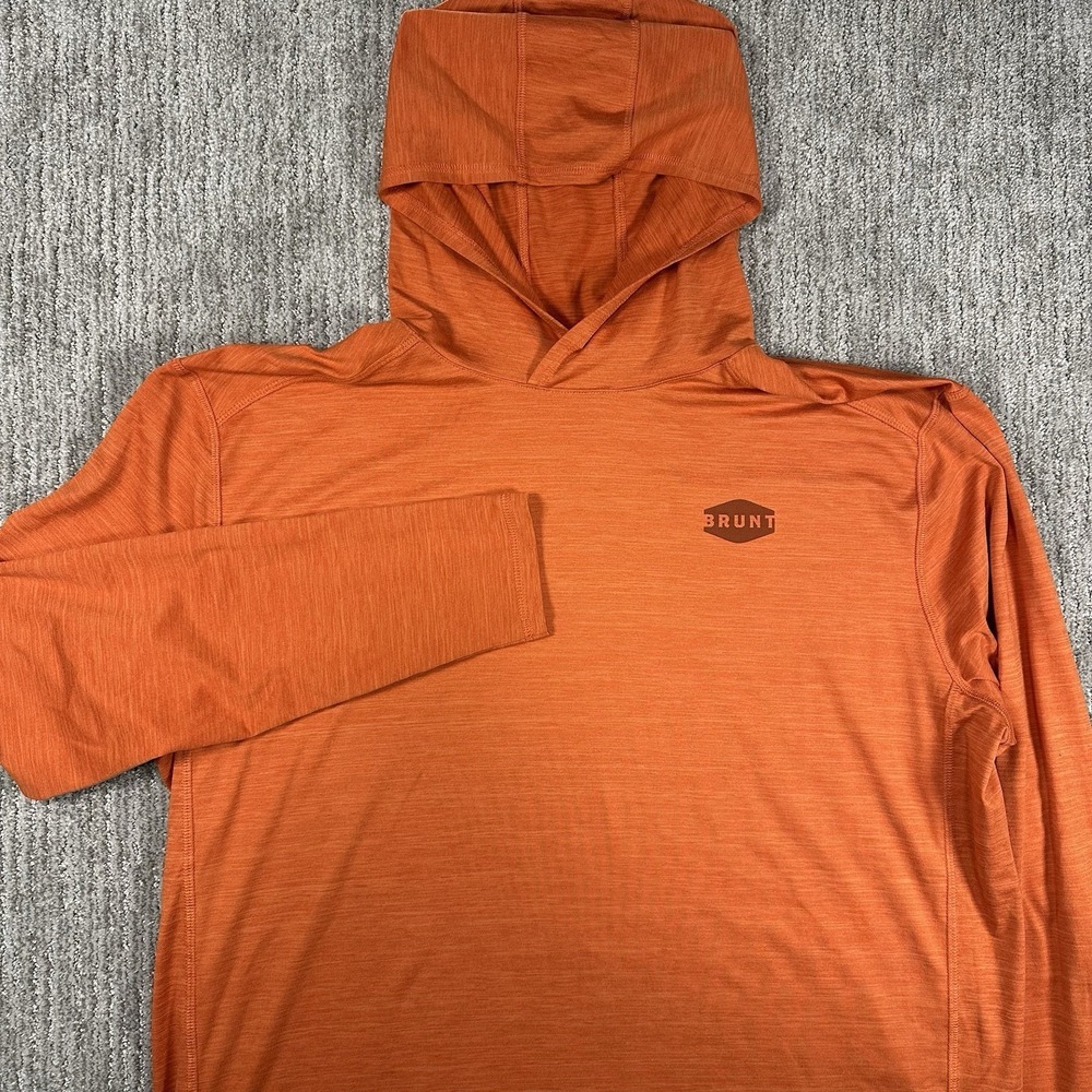 BRUNT McKenna Tech Hoodie Mens XL Orange Lightweight Work Pullover Stretch